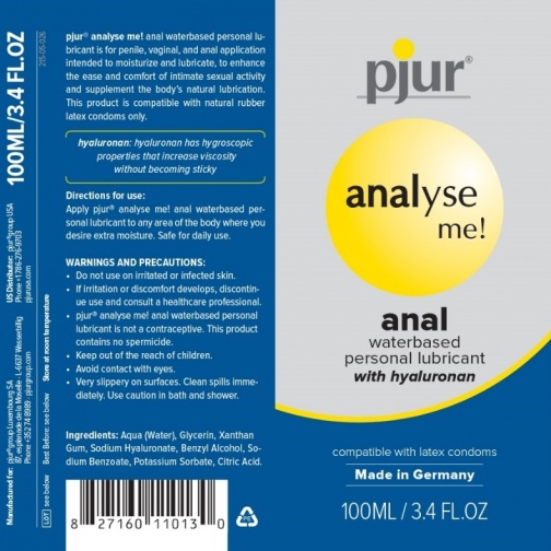 Pjur - 輕鬆肛交水性潤滑劑 - 100ml 照片