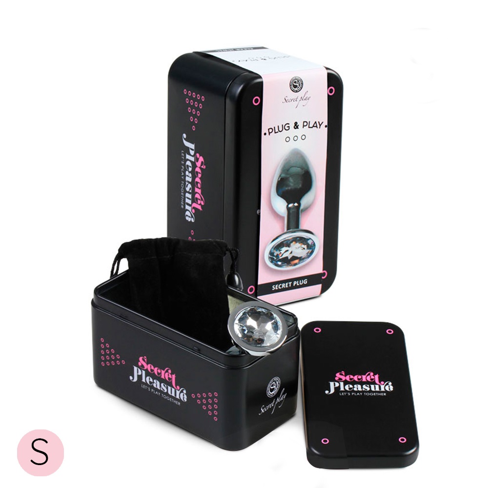 This Jewelled metal beginner's butt plug is perfect for ... Secret Play - Metal Anal Plug S - Clear photo-3
