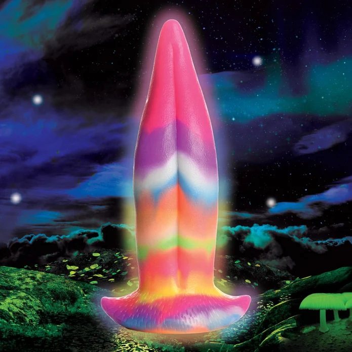 Add to the novelty of delicious sights and sensations with t... Creature Cocks - Glow Unicorn Kiss Dildo - Rainbow photo-4