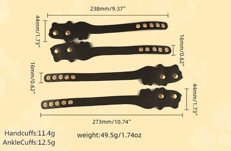 Black Cat Handcuffs Real Leather MT - Cat Leather Handcuffs - Black photo-14