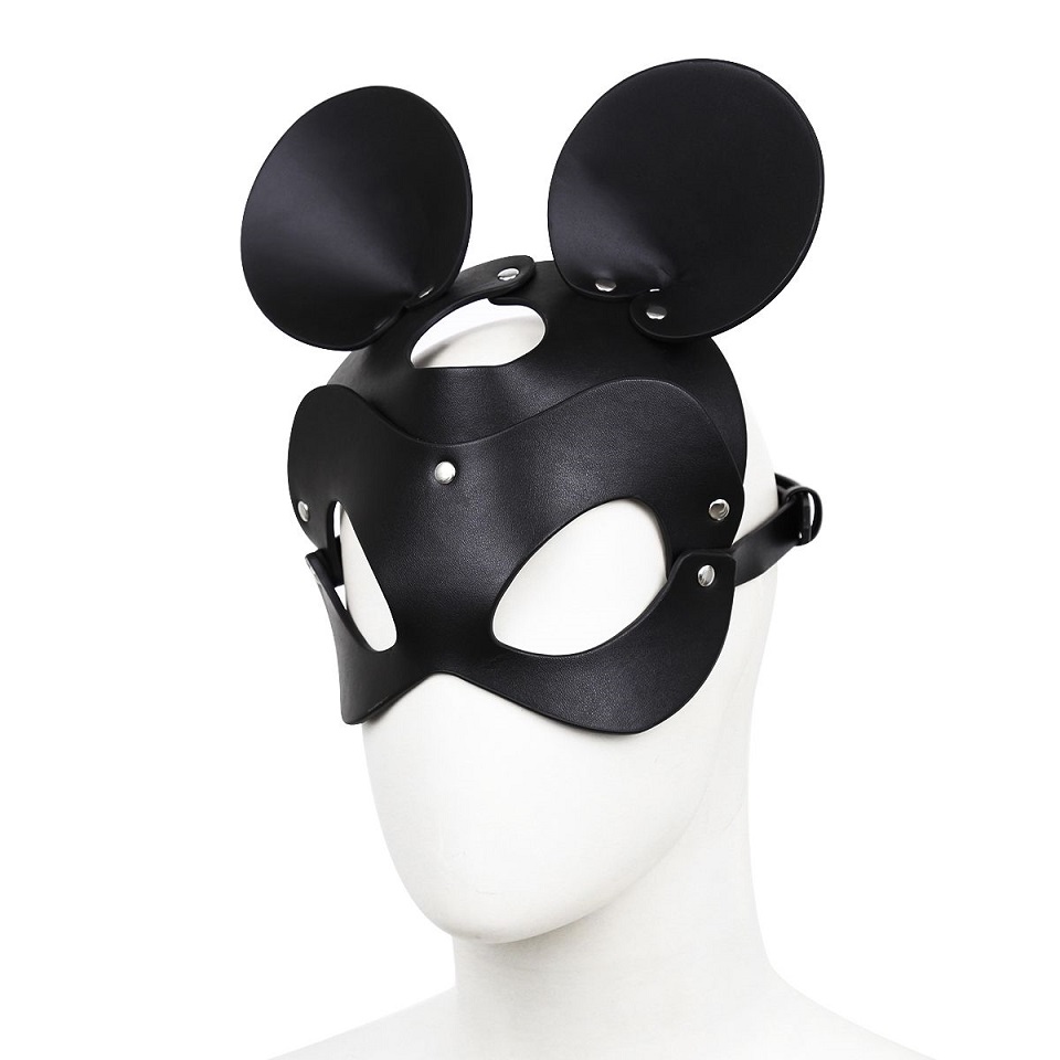 PU Leather mask "Mouse" for role-playing, for part... Kiotos - Mouse Eye Mask - Black photo-5