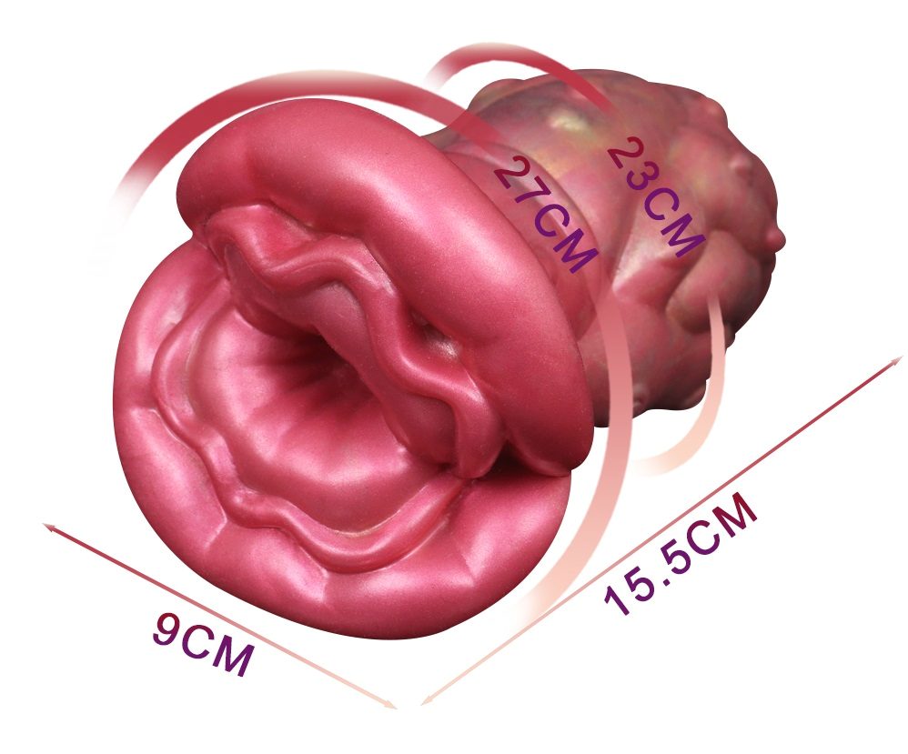 Material: Liquid silicone
Size: 9*15.5cm
Net weight: 606g FAAK - Giant Mouth Flower Masturbator - Pink photo-12