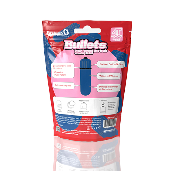 The Screaming O 4T Bullets are the ultimate go anywhere vibe... The Screaming O - 4T Vibro Bullet - Blueberry photo-6