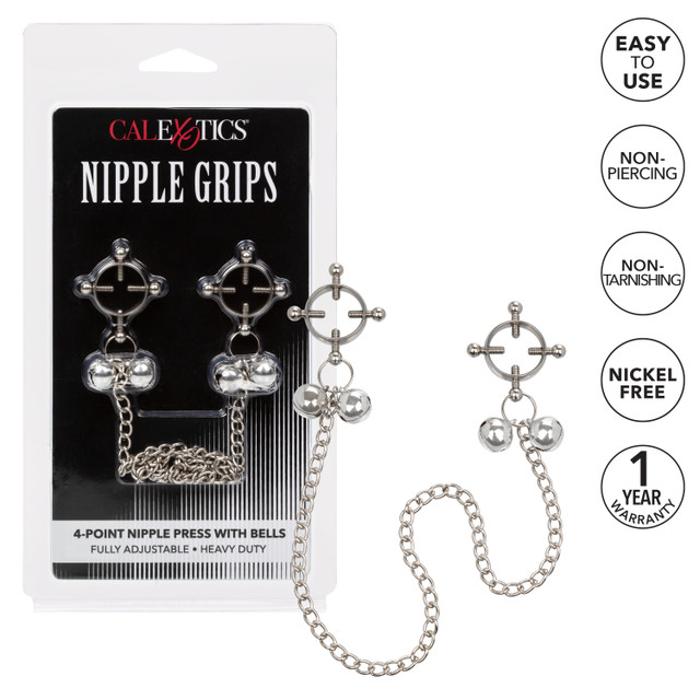 Add some fun to your sex life with the Nipple Grips 4-Point ... CEN - 4 Point Nipple Grips w Bells photo-5
