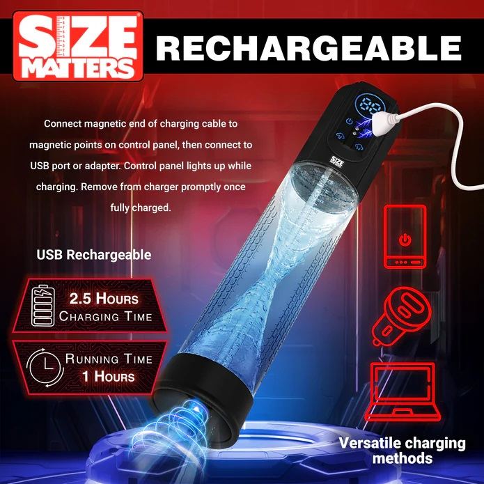 Give yourself a boost with this sucking penis pump! The clea... Size Matters - Sucking Penis Pump - Black photo-6