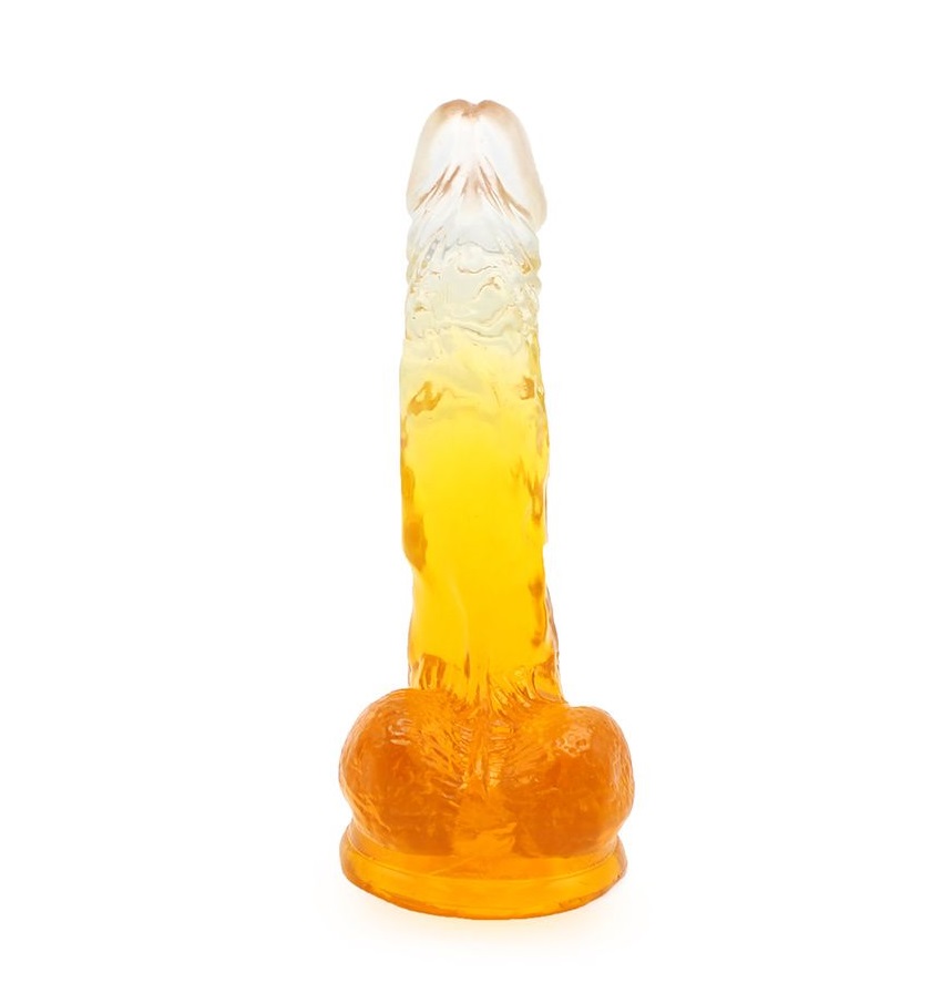 This special transparent dildo has an amazing color mix and ... Kiotos - Realistic Dildo 03 - Yellow photo-5