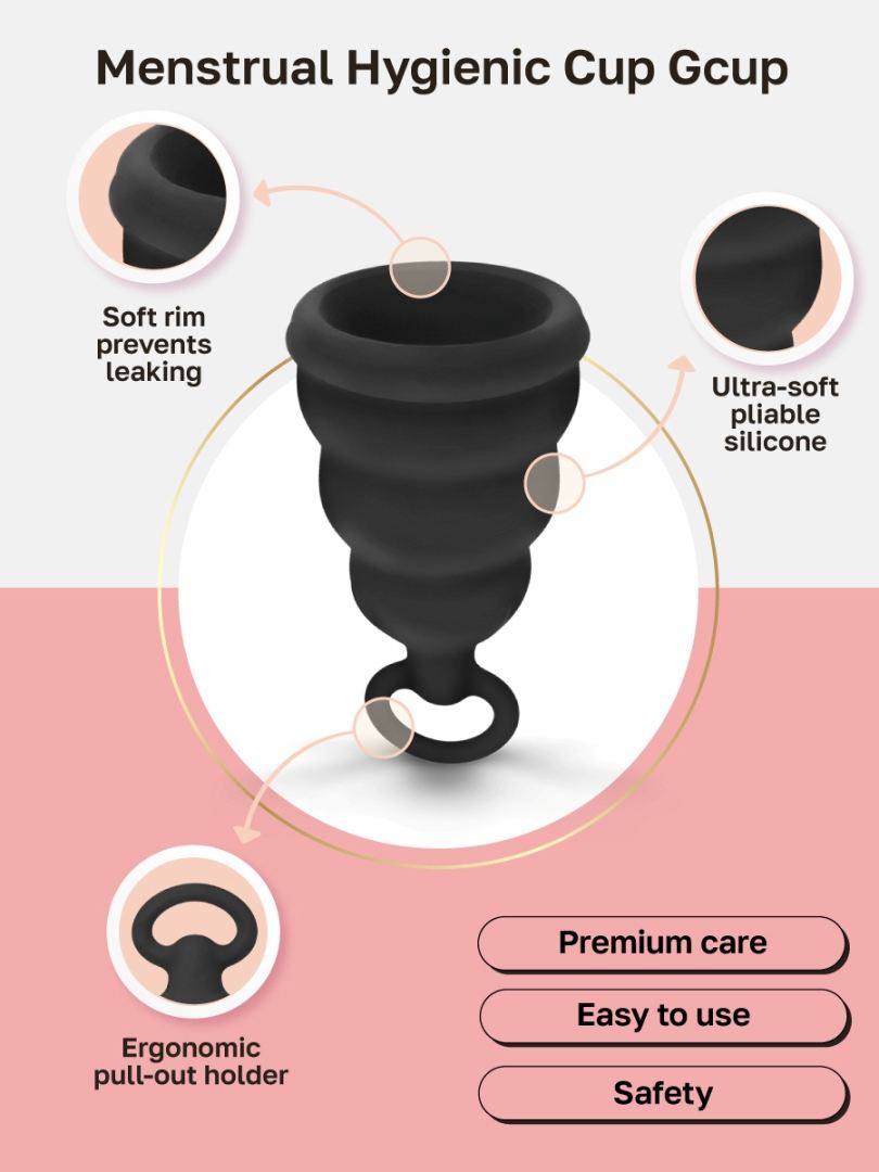 The menstrual cup Gcup has the shape of a bell. The main adv... Gvibe - Gcup - Mystic Noir photo-13