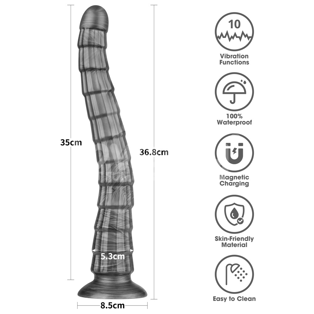 Introducing the 10-function Vibrax Slider – an ultimate deli... Lovetoy - 14.5" King Sized Vibrax Slider - Grey photo-10