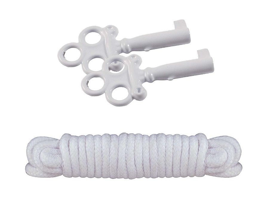 Sinful Metal Cuffs with Keys & Love Rope are your ticket to ... Nasstoys - Sinful Metal Hand Cuffs w Rope - White photo-3