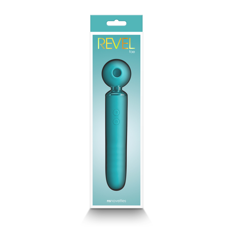 The Fae by Revel bundles multiple uses into one toy. Fae’s s... NS Novelties - Revel Fae Air-Pulse Thruster - Teal photo-4