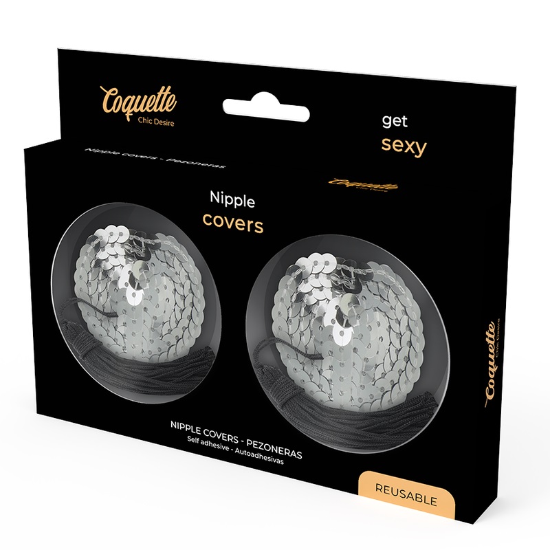 These beautiful nipple pasties from Coquette Chic Desire! Th... Coquette - Nipple Covers - Silver photo-4