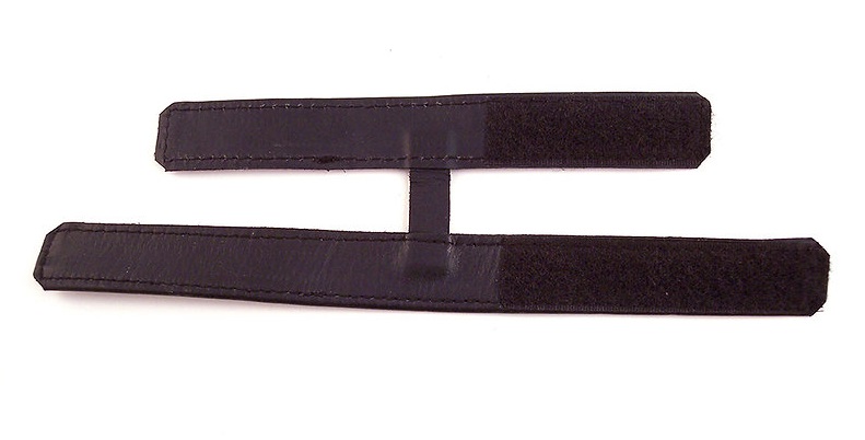 Soft leather double cock strap with hook-and-loop fastener f... Rouge - Leather Double Velcro Strap - Black photo-3