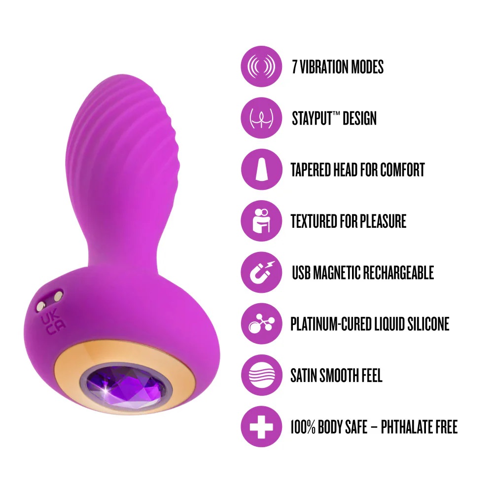 Channel your most passionate desires with the Oh My Gem Char... Oh My Gem - Charm Vibro Plug - Amethyst photo-8
