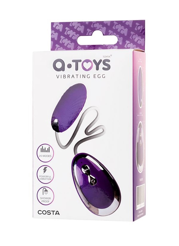 Vibro Costa is a unique sex toy that will add a touch of piq... A-Toys - Costa Wired Vibro Egg - Purple photo-8