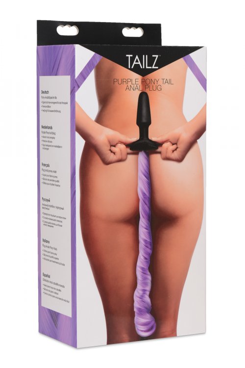 Enjoy hot equine action in a fun, flirty color with this smo... Tailz - Pony Tail Anal Plug - Purple photo-4
