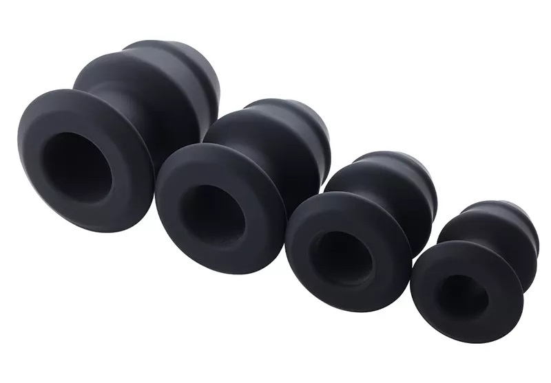 Round bottom hollow anal plug can expand the anus or use as ... MT - External Hollow Anal Plug S - Black photo-9