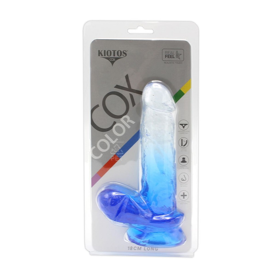 This special transparent dildo has an amazing color mix and ... Kiotos - Realistic Dildo 07 - Blue photo-9