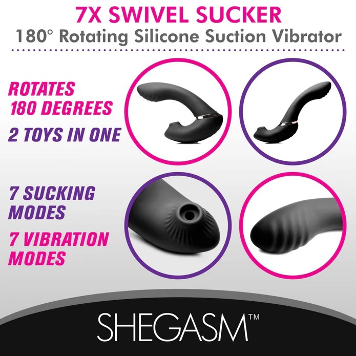 This toy gives you the option of having vibration and penetr... Inmi - Shegasm Swivel Sucker Vibe - Black photo-7