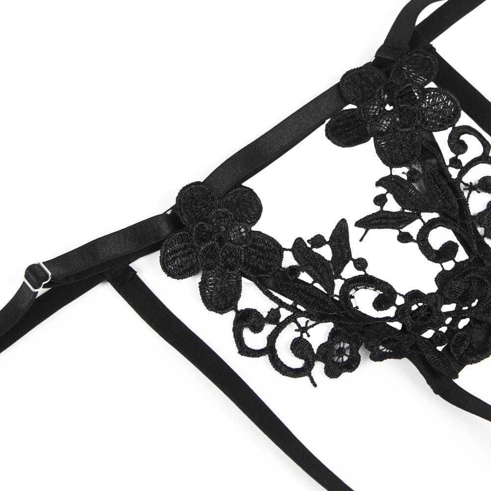 Bra Set is the steel ring design on the chest area. This de... Ohyeah - Embroidery Bra Set - Black - M photo-7