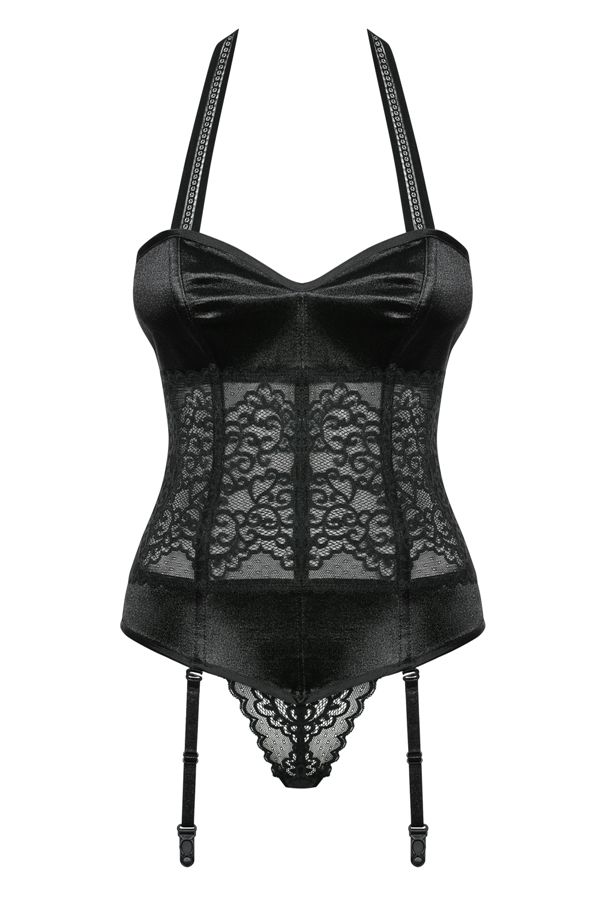 Isn’t it fabulous? Put it on tonight! This corset will empha... Obsessive - Ailay Corset & Thong - Black - S/M photo-7
