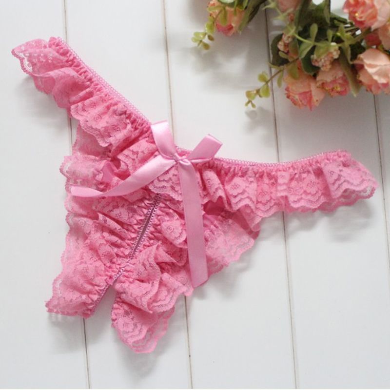 Romantic lace fabric, private opening design, a beautiful bu... SB - Thong T115 - Pink photo-4