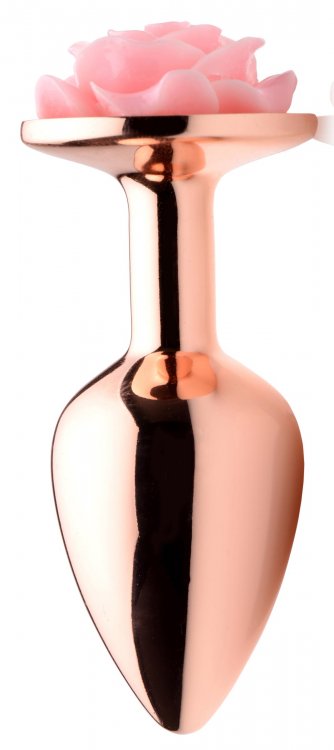 Enjoy this gorgeous rose-gold anal plug topped with a delica... Booty Sparks - Gold Anal Plug S - Pink photo-3