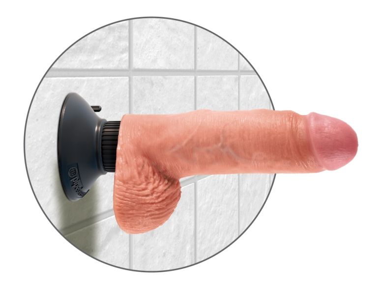 Do you want your first vibrator to look and feel just like t... King Cock - Vibrating Cock 7" with Balls - Flesh photo-4