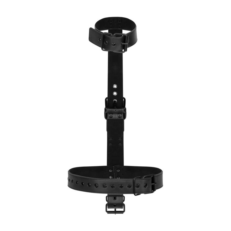 Restrict your sub with this kinky Body Restraint Set! The ma... Bedroom Fantasies - Collar w Wrist Cuffs - Black photo-2