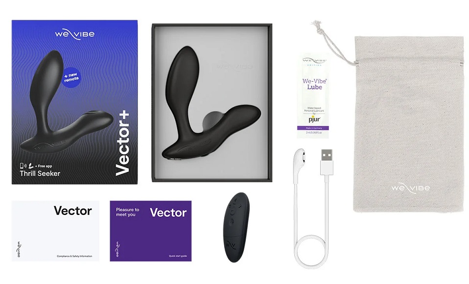 Designed to stimulate the prostate and perineum simultaneous... We-Vibe - Vector Plus Vibrating Prostate Massager - Black photo-11