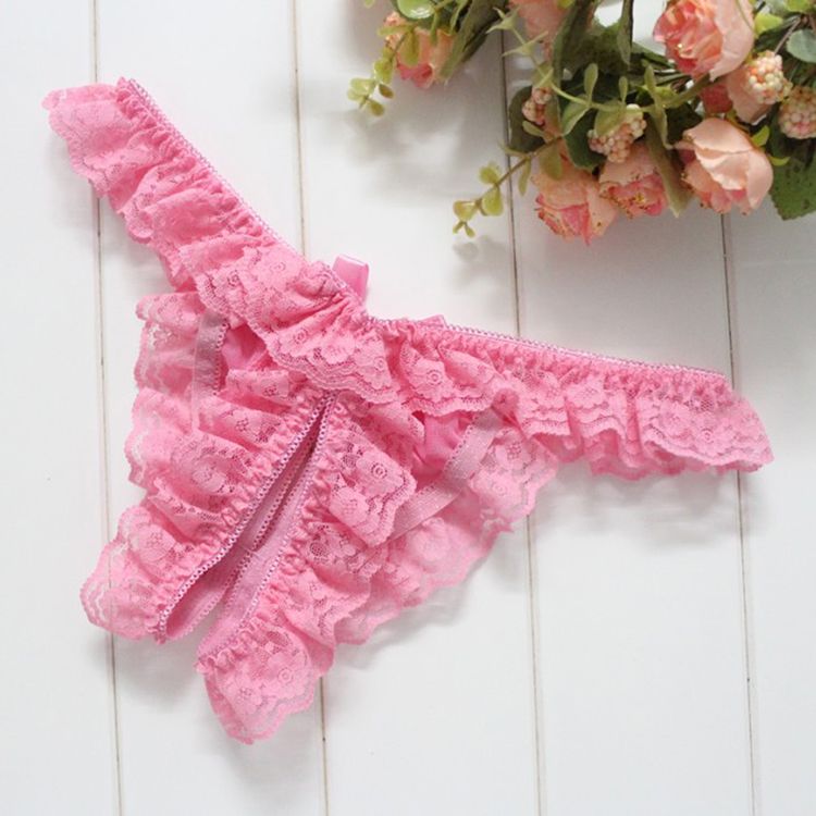 Romantic lace fabric, private opening design, a beautiful bu... SB - Thong T115 - Pink photo-5