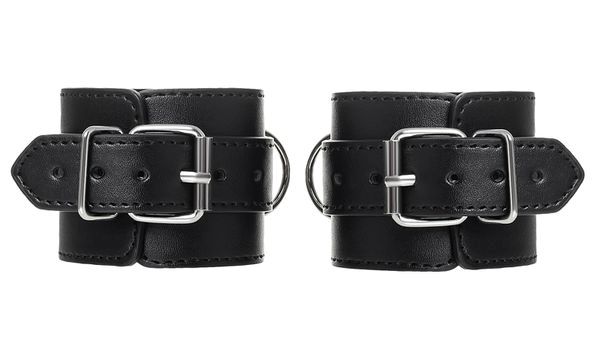 Cuffs are made of genuine leather with a velour lining. Nick... Anonymo - Handcuffs - Black photo-6