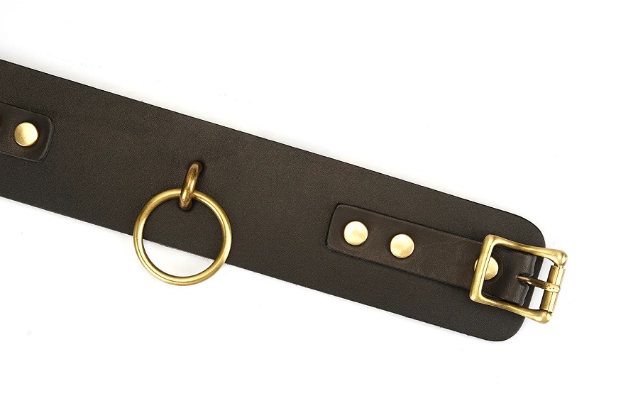 Samurai-inspired bondage accessories, embodying the spirit o... Liebe Seele - Samurai Leather Ankle Cuffs - Black photo-3