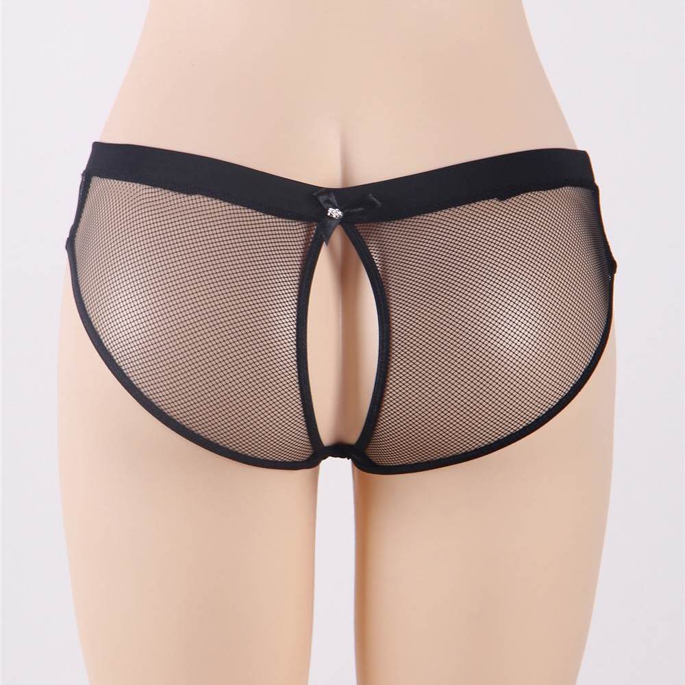 Sexy Netted Open Back Hipster Panties
Material &... Ohyeah - Open Back Hipster Panties - Black - M photo-6