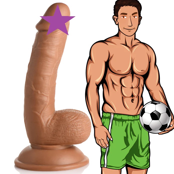Sometimes it's better to have someone on your team, and ... Jock - 7" Soccer Sam Dildo w Balls - Flesh photo-2