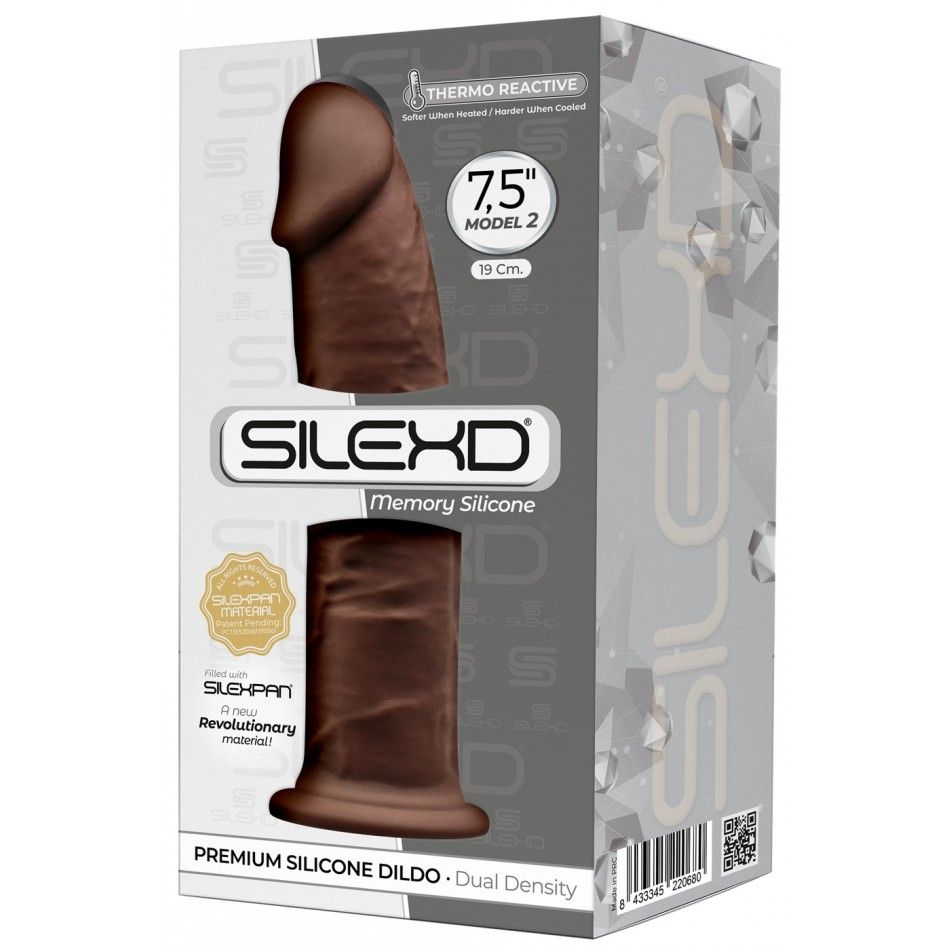 SilexD offers a variety of dildos with a silicon of extraord... Silexpan - 7.5'' Dual Destiny Premium Silicone Dildo - Brown photo-3