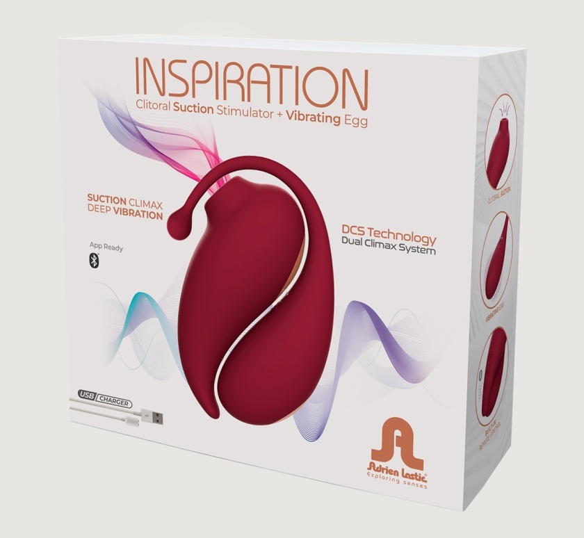 Stylish double toy from Adrien Lastic featuring a vibrating ... Adrien Lastic - Inspiration App Controlled Egg & Stimulator - Red photo-14