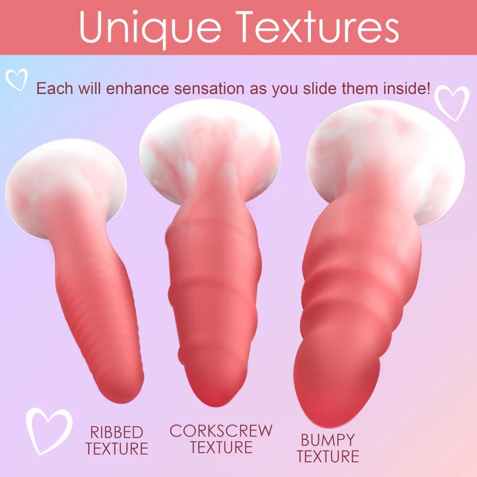 This set of three plugs gives you the best in variety of siz... Simply Sweet - Butt Plug Set 3 pcs - Pink photo-3