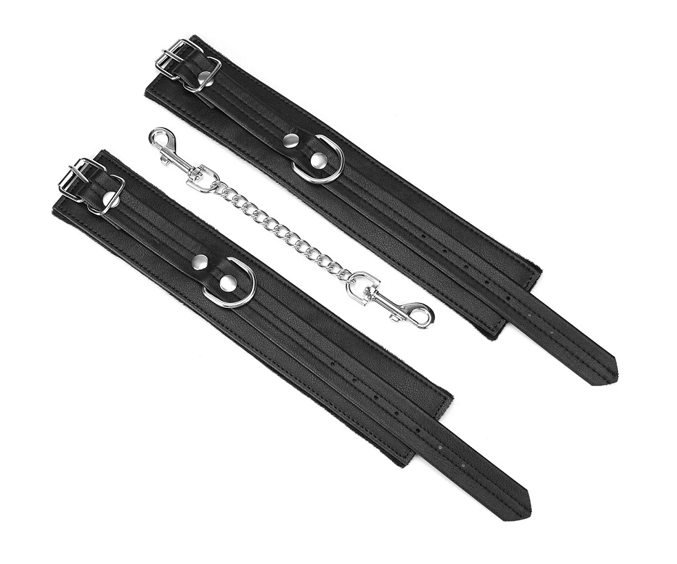 Eco-friendly material, composed of 50% recycled leather and ... Liebe Seele - Black Bond Ankle Cuffs photo-2