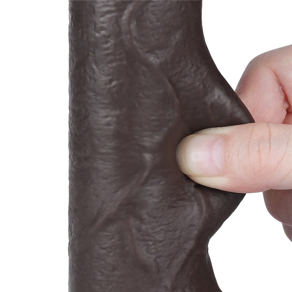 Made of realistic dual-layer sliding-skin material for Iifel... Lovetoy - 7" Sliding Skin Dildo - Brown photo-8