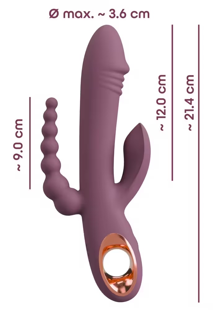 Intense, triple stimulation with comfortable pleasure!
The e... You2Toys - Slim Triple Plum Rabbit Vibrator - Purple photo-12