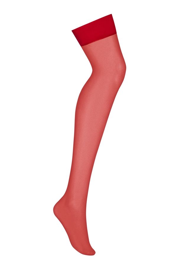 Plans for the evening? Let it be a little naughty! Use your ... Obsessive - S800 Stockings - Red - L/XL photo-7