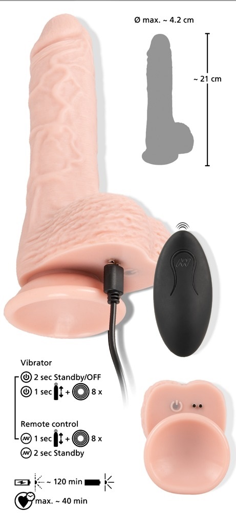 Medical Silicone - 推撞仿真阳具震动棒 - 肉色 Medical Silicone - 推撞仿真阳具震动棒 - 肉色 照片-9