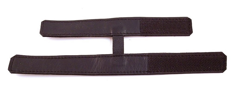 Soft leather double cock strap with hook-and-loop fastener f... Rouge - Leather Double Velcro Strap - Black photo-2