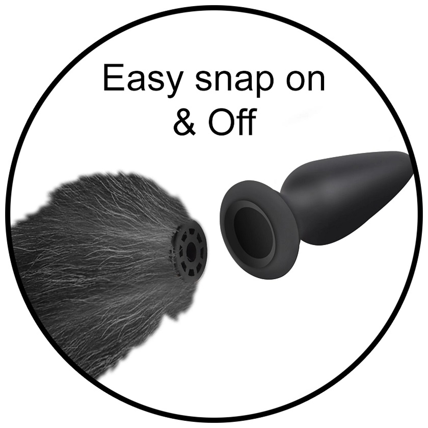 Tailz Snap-Ons are crafted for true animal roleplay enthusia... Tailz - Snap-On Fox Tail - Black/White photo-3