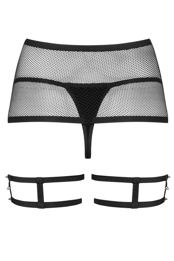 Are you naughty enough to try this spicy garter belt? Be car... Obsessive - 858-GAR-1 Garter Belt & Thong - Black - S/M photo-8
