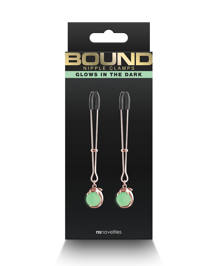 Experience the electrifying allure of Bound Adjustable Nippl... NS Novelties - Bound G1 Pearl Nipple Clamps - Gold photo-4