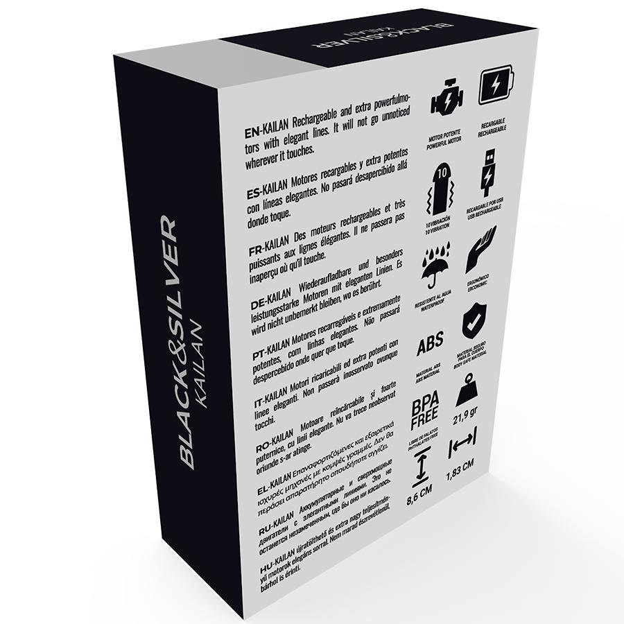 Its design makes it possible to externally stimulate the mon... Black&Silver - Kailan Vibro Bullet - Silver photo-4