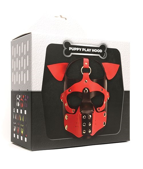 A puppy play hood designed for the fetish world, meticulousl... 665 - Playful Puppy Face Mask - Black photo-5