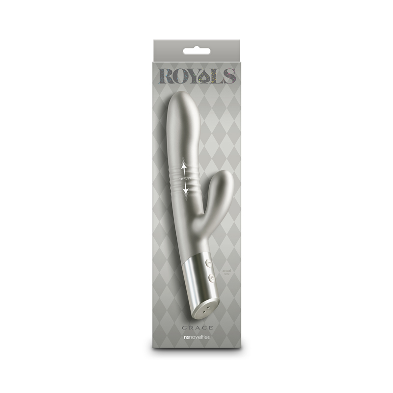 A Queen’s Delight is yours with Royals. A collection of exqu... NS Novelties - Royals Grace Rabbit Vibrator - Metallic Champagne photo-3