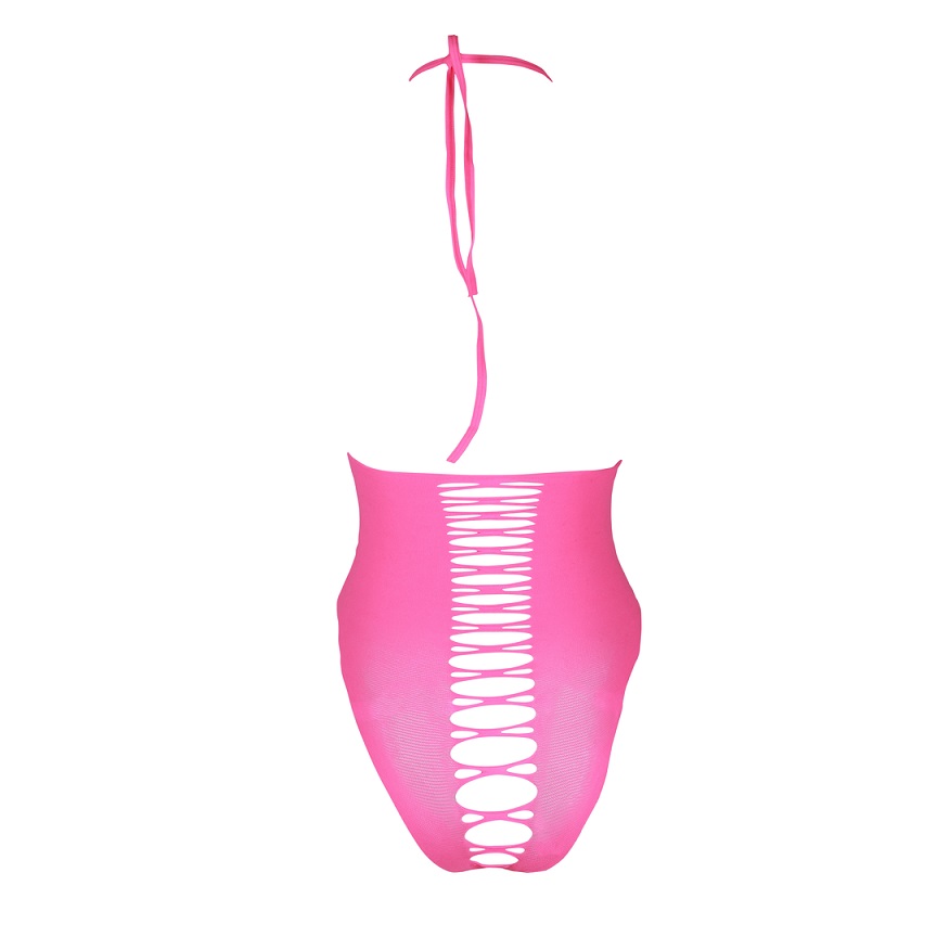 Neon lingerie is the perfect addition to your collection. Ma... Ouch - Glow In Dark High-Cut Body - Pink photo-6
